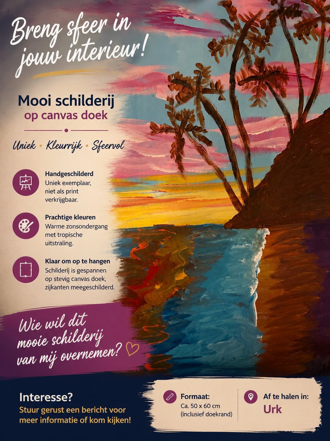 Mooie schilderijen te koop, Antiek en Kunst, Aquarel, Handgeschilderd, Ophalen of Verzenden, Overige materialen