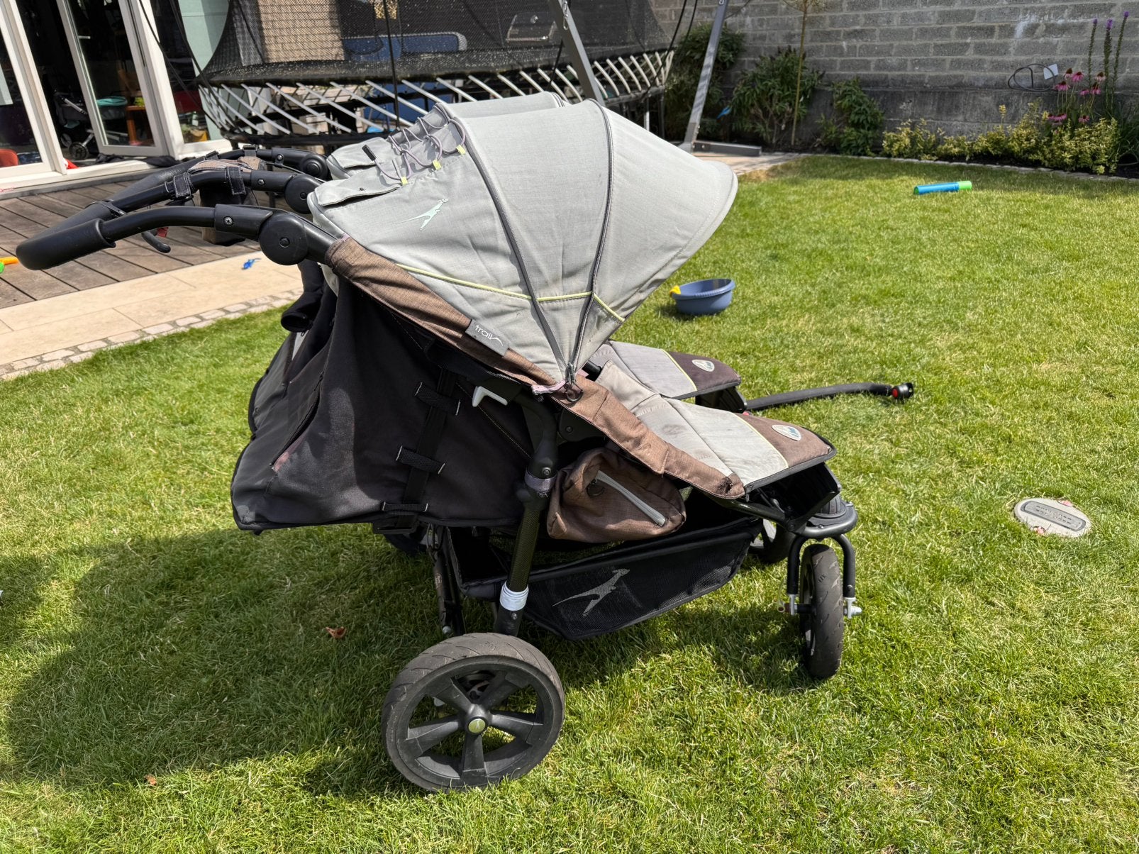 Tfk duo tweeling / baby peuter kinderwagen met wiegje, Ophalen, Gebruikt, Overige merken, Verstelbare rugleuning