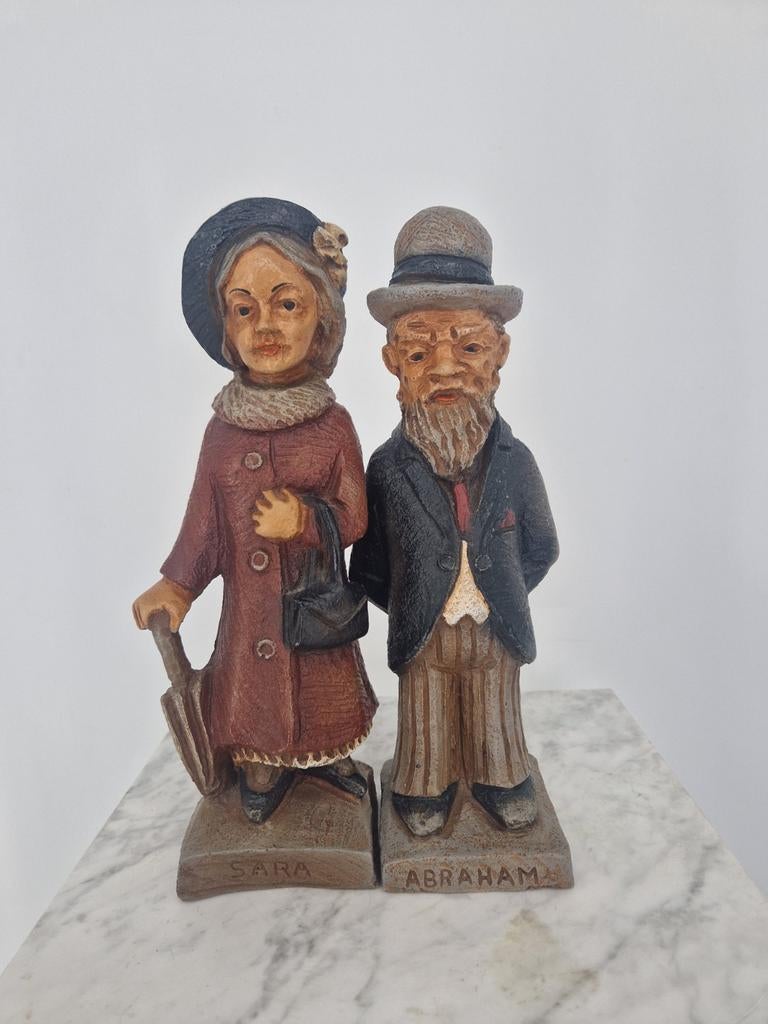 Vintage Abraham & Sara Beelden | 25 cm | Set van 2, Verzamelen, Beelden en Beeldjes, Ophalen of Verzenden
