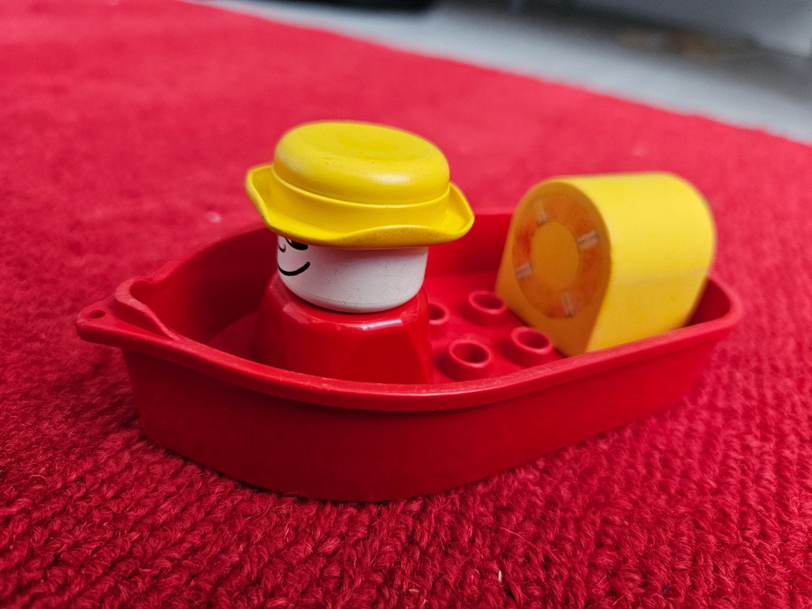 Lego Duplo bootje met poppetje en reddingsboei, Inclusief minifiguren, Gebruikt, Lego Primo, Ophalen of Verzenden