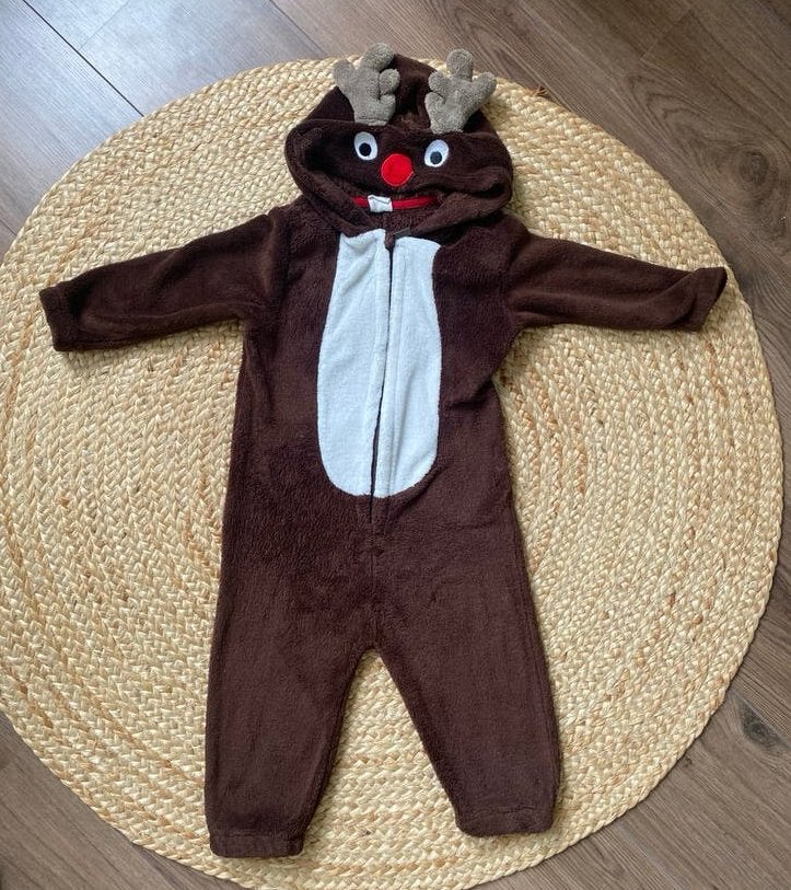 Rudolph rendier onesie HEMA maat 86/92, Ophalen of Verzenden, Zo goed als nieuw, Jongetje of Meisje, Nacht- of Onderkleding