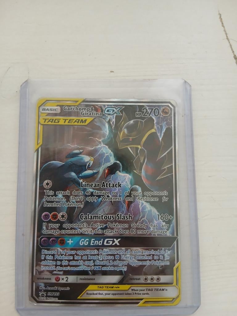 Garchomp & Giratina  Tag Team GX #SM193, Ophalen of Verzenden, Zo goed als nieuw, Losse kaart, Foil