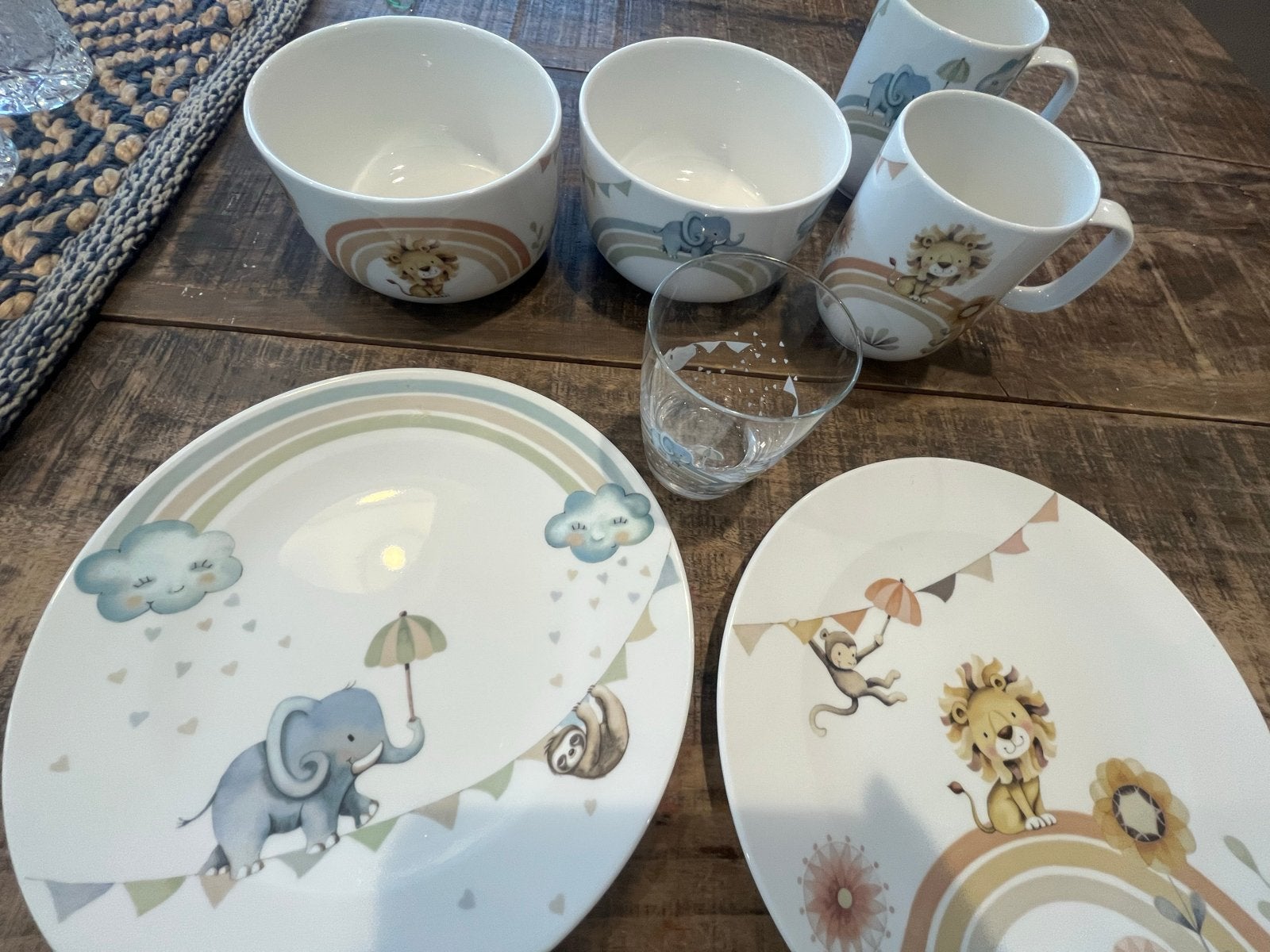 Villeroy & Boch kinder servies set met dierenprint, Ophalen, Villeroy & Boch, Zo goed als nieuw, Modern