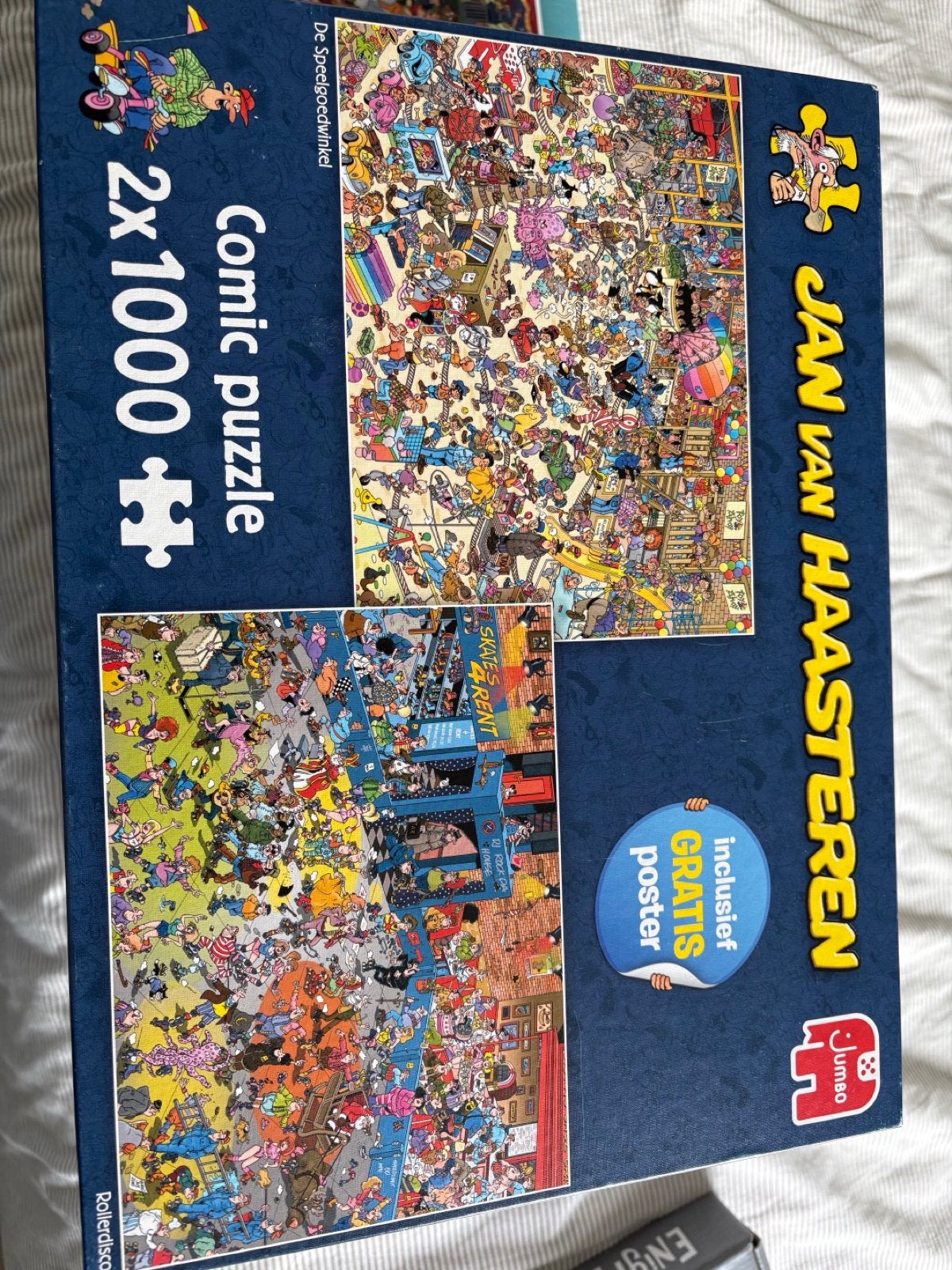 Jan van Haasteren Comic Puzzel 2x1000 stukjes, Ophalen, 500 t/m 1500 stukjes, Gebruikt, Legpuzzel
