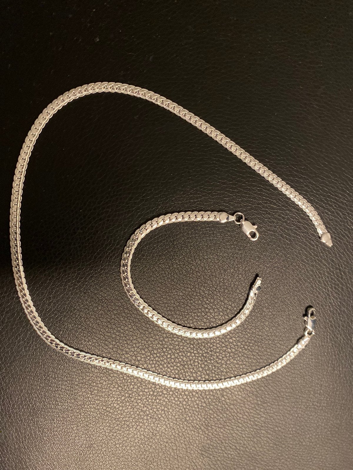 Set halsketting en armband, zilver, nieuw, Sieraden, Tassen en Uiterlijk, Ophalen of Verzenden, Nieuw, Zilver, Zilver