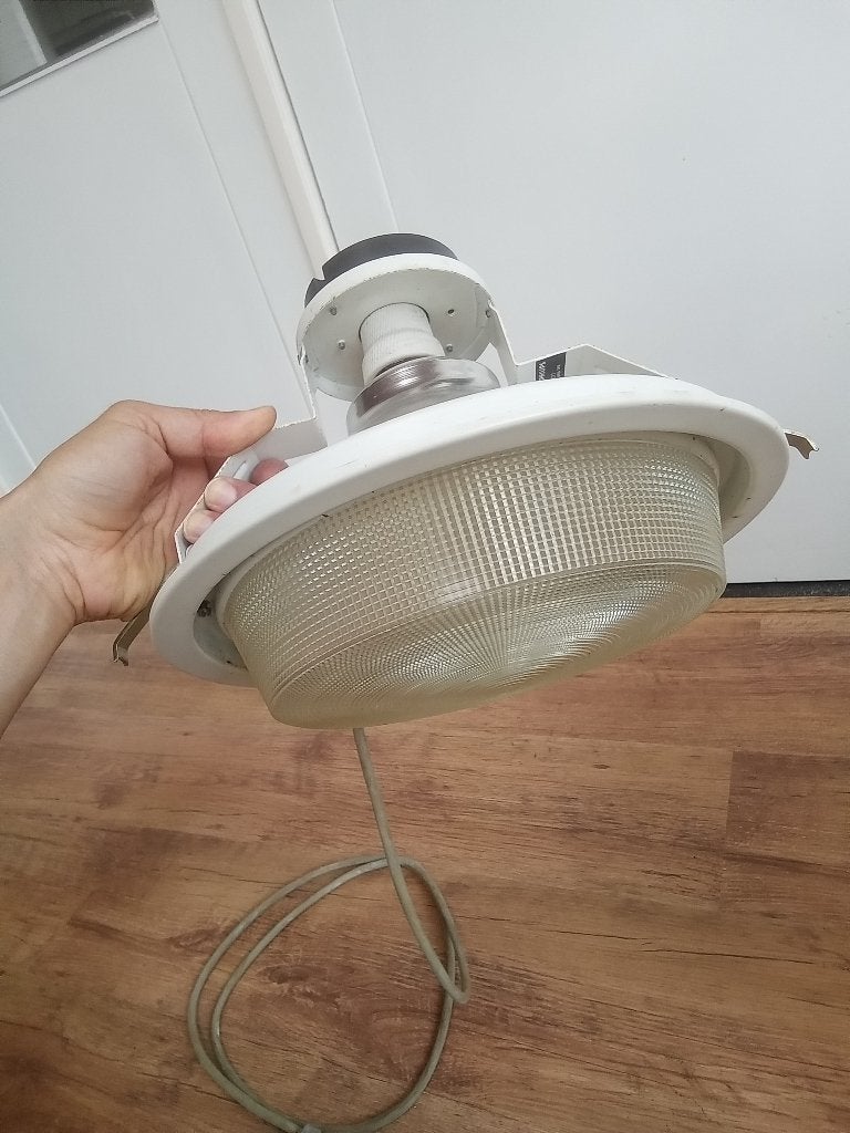 Retro plafondlamp spot Philips, Plafondspot, Zo goed als nieuw, Wit, E27 (groot)