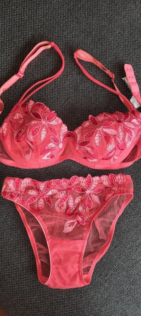 lingerie BH slip set sexy 75B rood, Verzenden, Rood, Setje