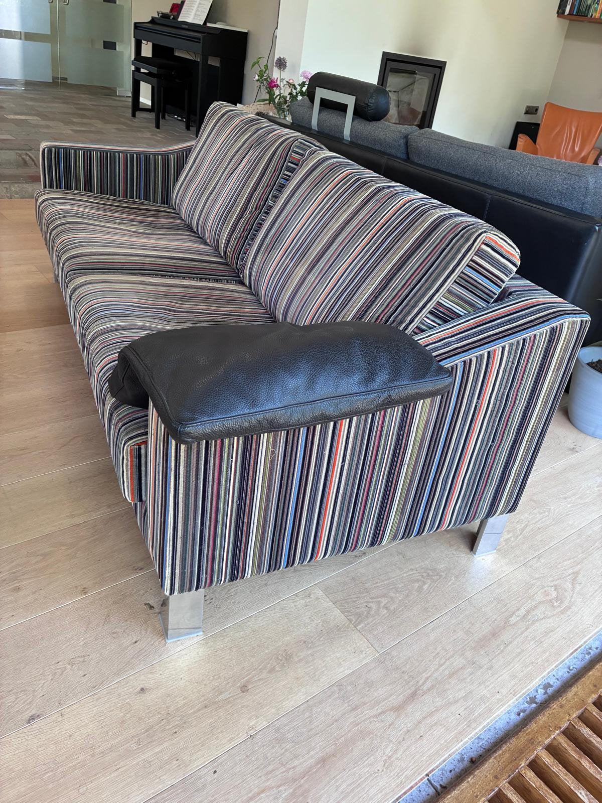 Leolux Antomia 3-zitsbank incl. leren kussen, Ophalen, Gebruikt, Driepersoons, 75 tot 100 cm