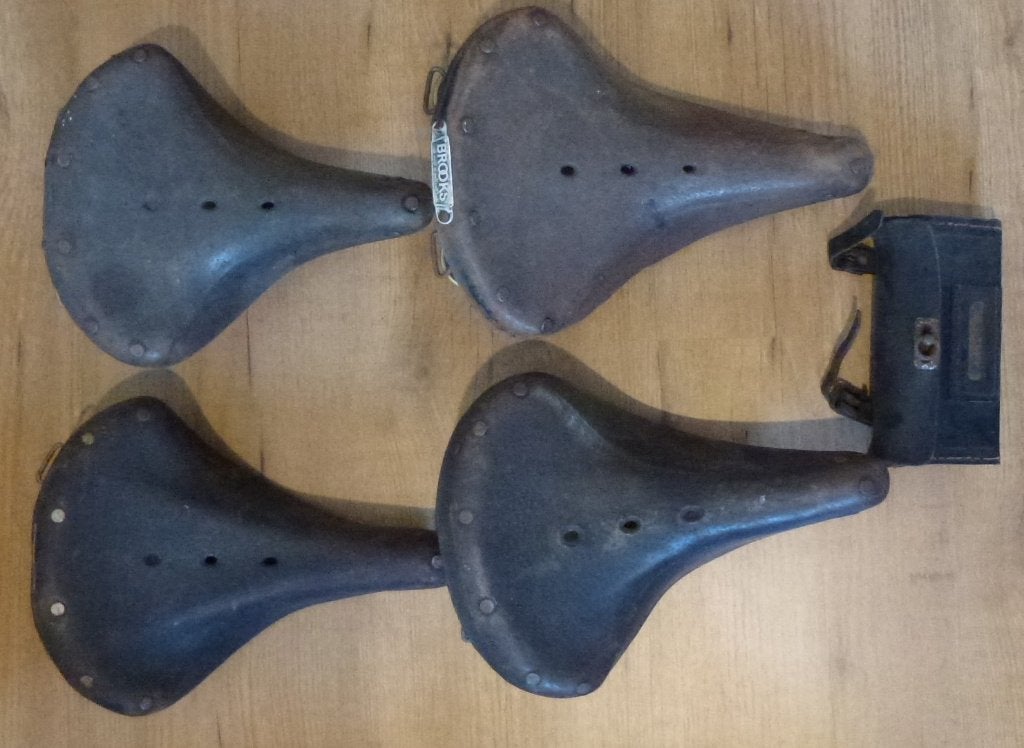 4 Brooks fietszadels, Bakfiets, Gebruikt, Leer, Ophalen of Verzenden