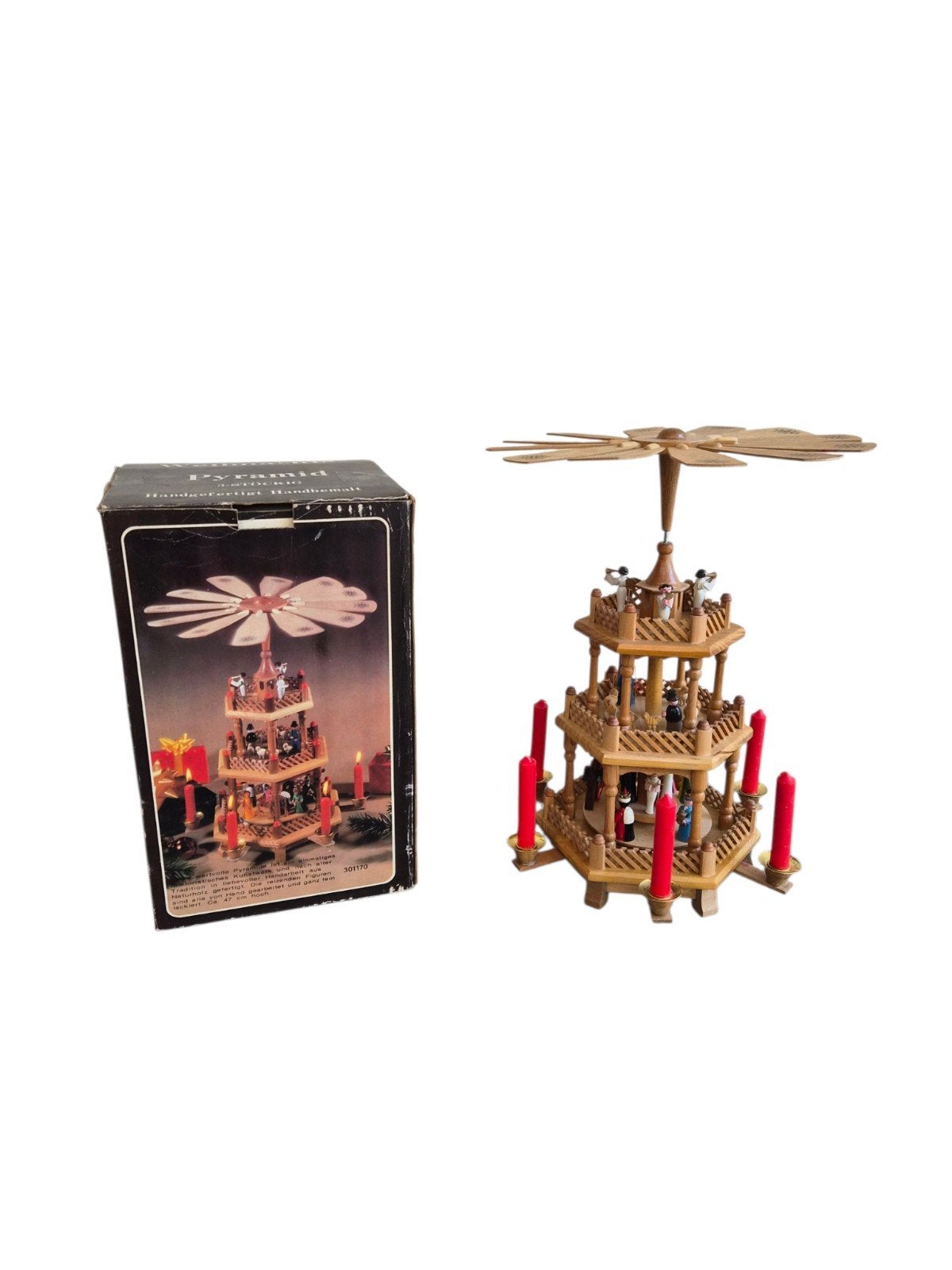 Traditionele handgemaakte houten kerstpiramide, Diversen, Gebruikt, Onbekend, Ophalen of Verzenden, Onbekend