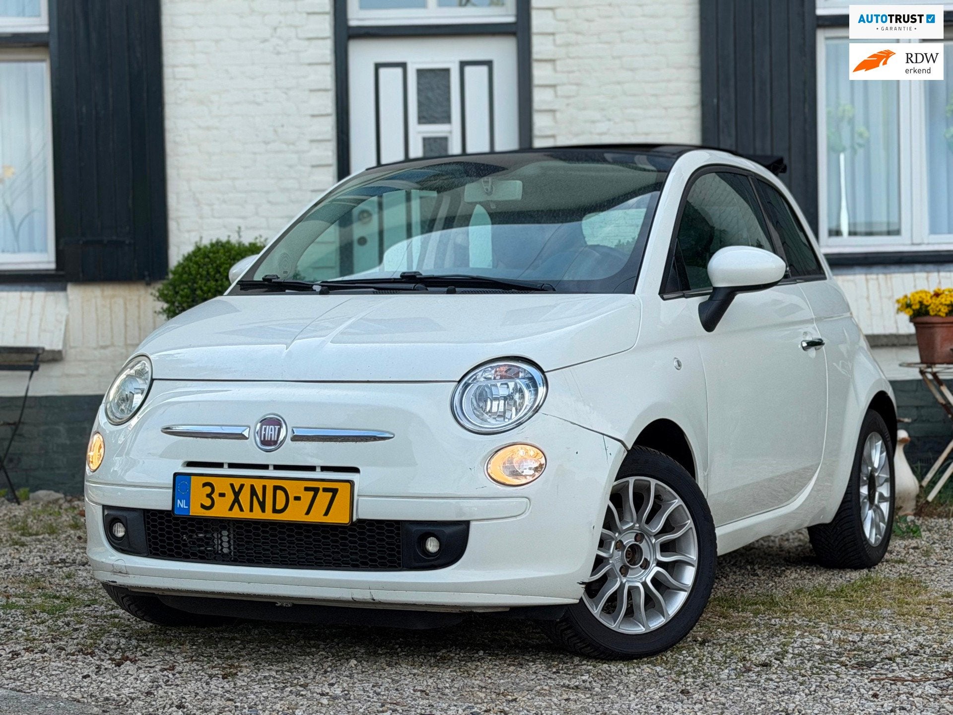 Fiat 500 C 1.2 Lounge|Cabrio|Airco|, Auto's, Euro 5, 4 cilinders, Cabriolet, Wit