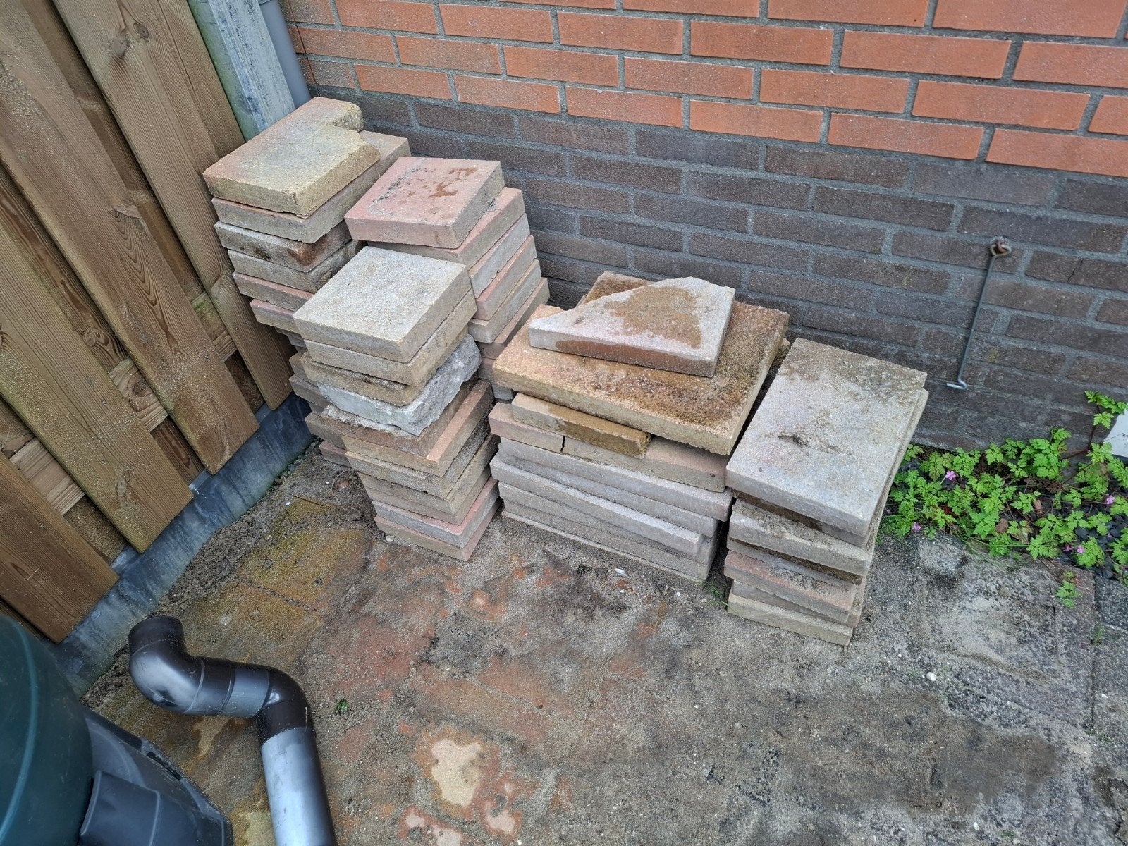 Gratis tegels tuin, Ophalen, Gebruikt, Beton, Terrastegels