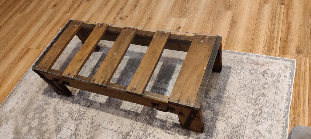 Salontafel industrieel/vintage (pianopallet), Gebruikt, 50 tot 100 cm, Rechthoekig, Ophalen