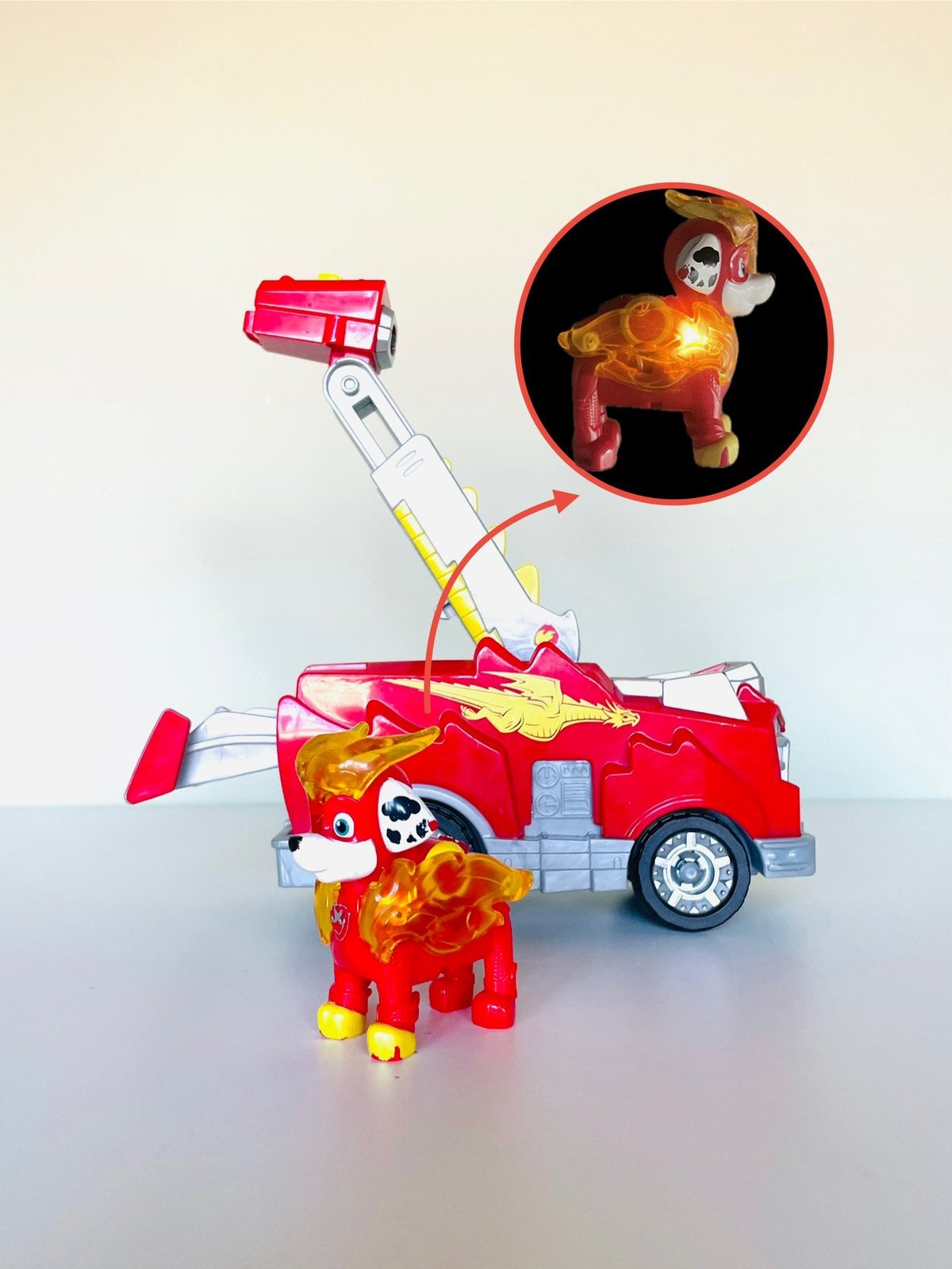 PAW Patrol | Marshall auto + Mighty Pup Charged Up (licht), Ophalen of Verzenden, Gebruikt