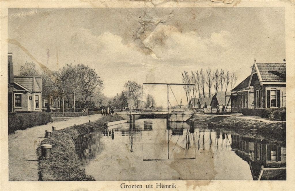 Groeten uit Hemrik - dorpsgezicht - B-keus - 1926 gelopen, Ophalen of Verzenden, 1920 tot 1940, Gelopen, Friesland