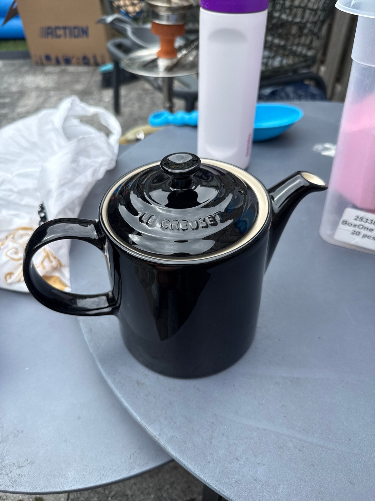 Le Creuset Theepot Zwart 14cm Hoog, Nieuw, Zwart, Steen/keramiek, Le Creuset