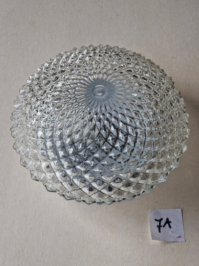 Vintage - retro plafonniere, Ophalen of Verzenden, Zo goed als nieuw, Glas, E27 (groot)
