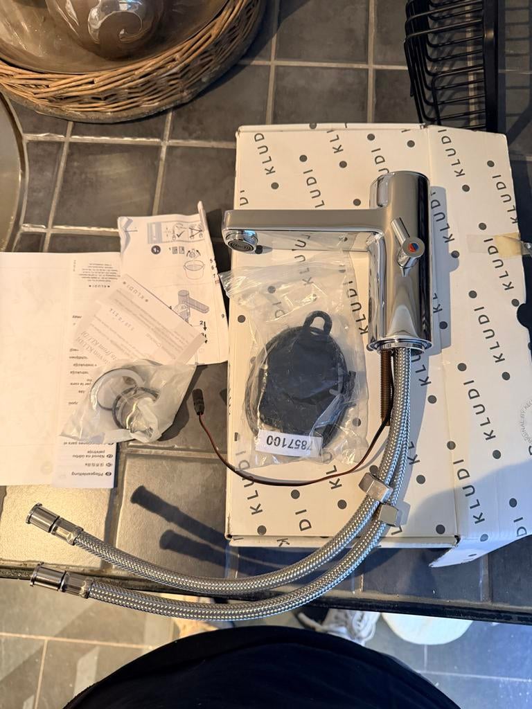 Kludi Zenta Elektronische Wastafelkraan Chroom, Ophalen, Nieuw, Chroom, Kraan