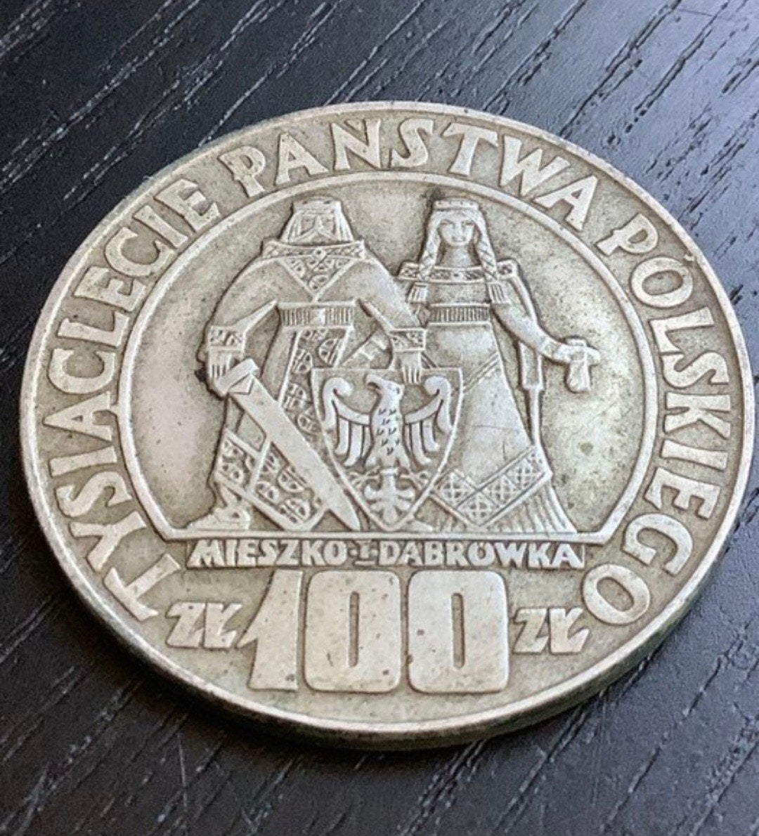 Zilveren Poolse 100 Zloty Mieszko I en Dabrowka 1966, Ophalen of Verzenden, Polen, Losse munt, Zilver