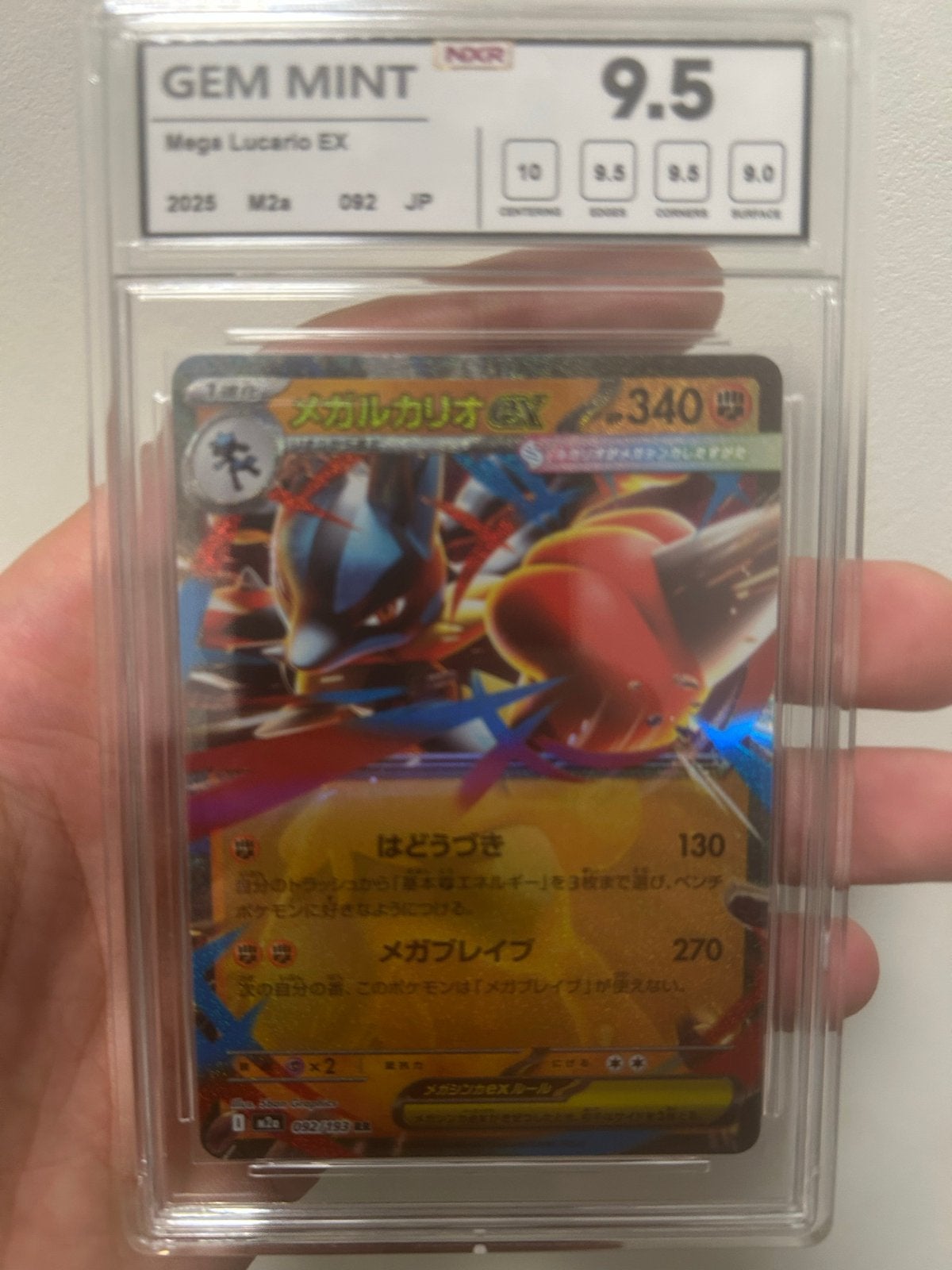 Mega Lucario EX Pokémon kaart - NXR 9.5 GEM MINT, Ophalen of Verzenden, Zo goed als nieuw, Losse kaart