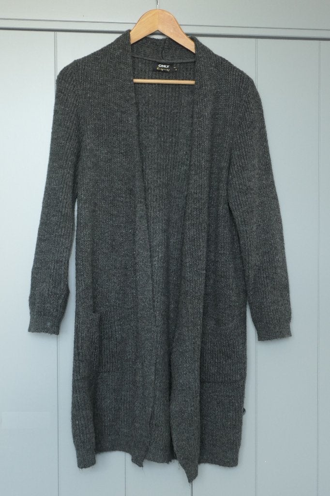 Vest grijs grof gebreid | M | Only, Maat 38/40 (M), Ophalen of Verzenden, Zo goed als nieuw, Grijs