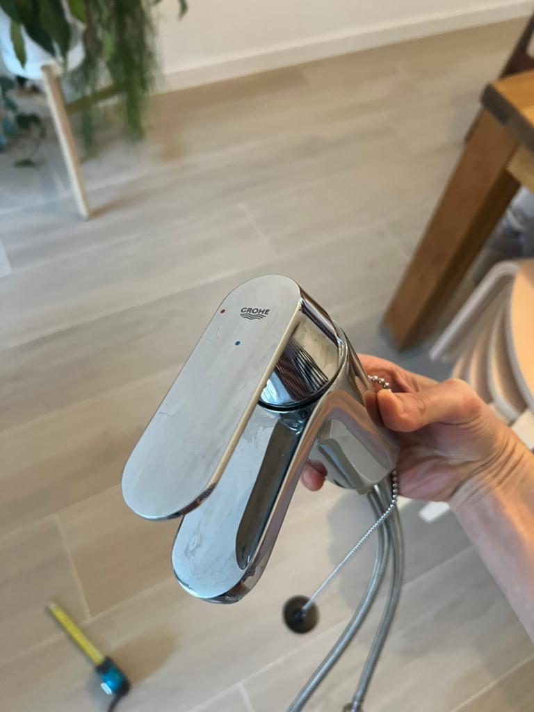 Grohe Mengkraan Chroom met Stop, Ophalen of Verzenden, Zo goed als nieuw, Chroom, Wastafel
