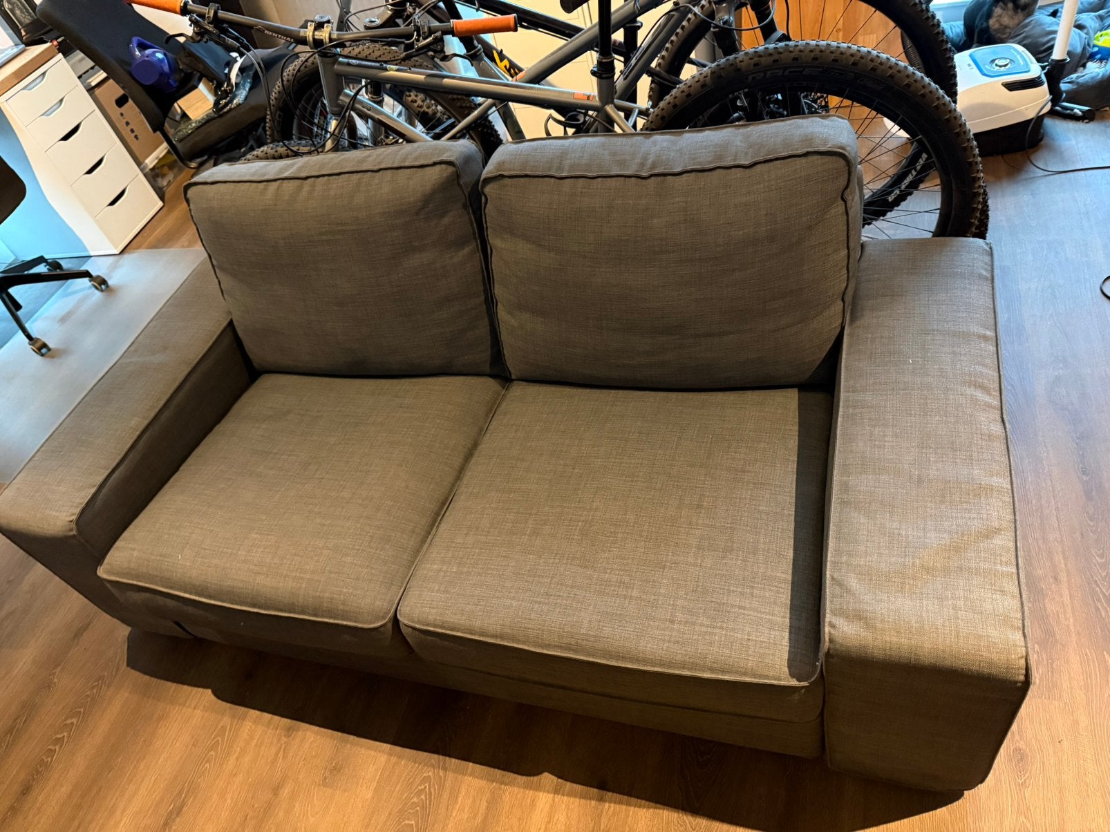 Ikea Kivik 2 zits bank grijs, Ophalen, Zo goed als nieuw, 75 tot 100 cm
