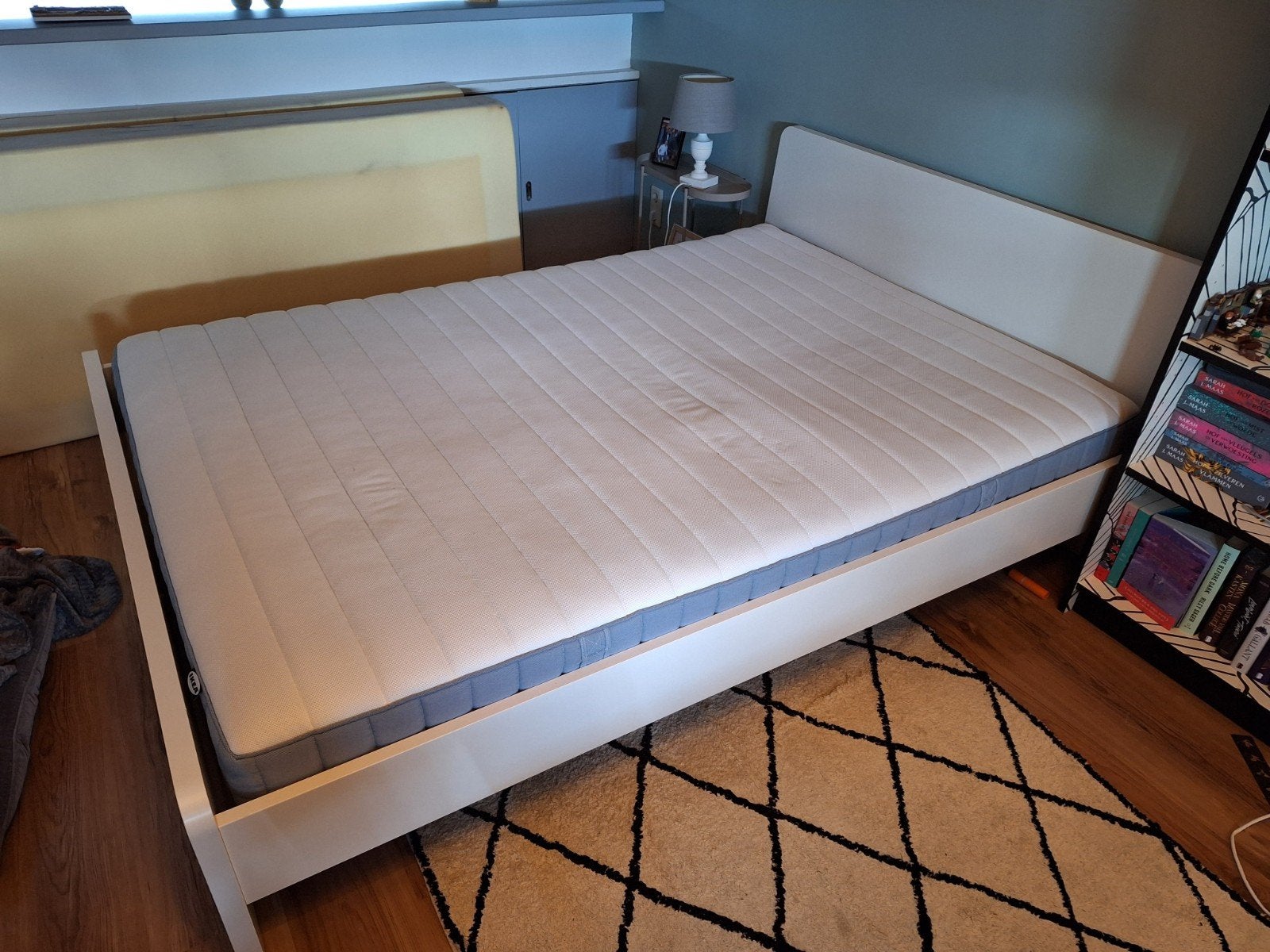 IKEA Bed 140x200cm met Pocketvering Matras - Goede Staat, Ophalen, Gebruikt, Tweepersoons, 140 cm