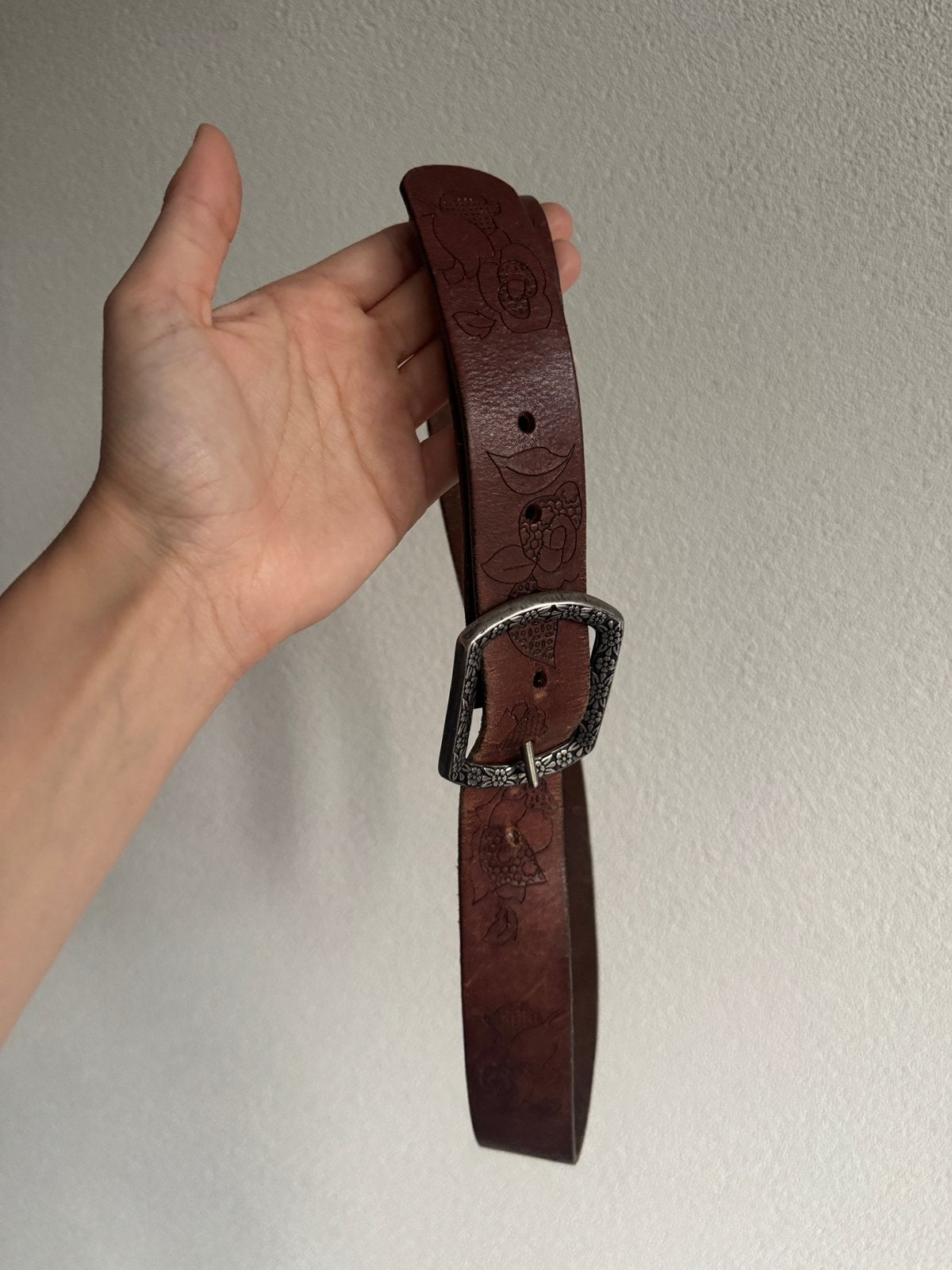 Fossil bruine echt leren riem met borduursels, Kleding | Dames, Fossil, Echt leder, Heupriem, Ophalen of Verzenden