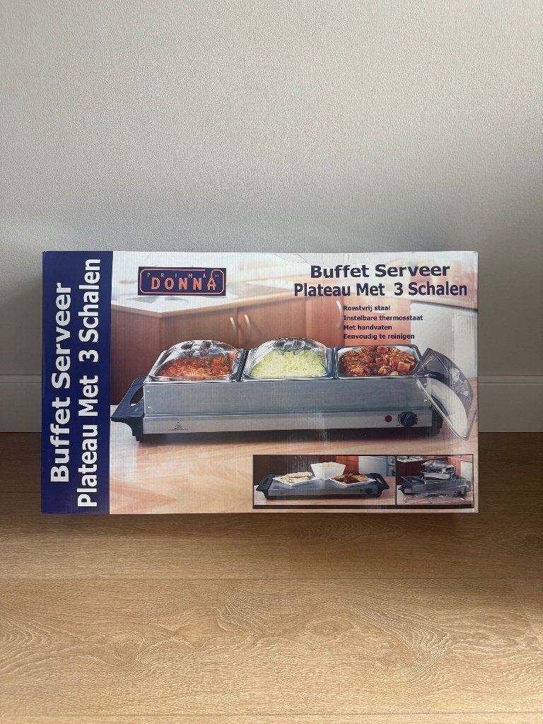 Prima Donna Buffet serveer plateau 3 schalen, Huis en Inrichting, Keuken | Keukenbenodigdheden, Ophalen, Zo goed als nieuw
