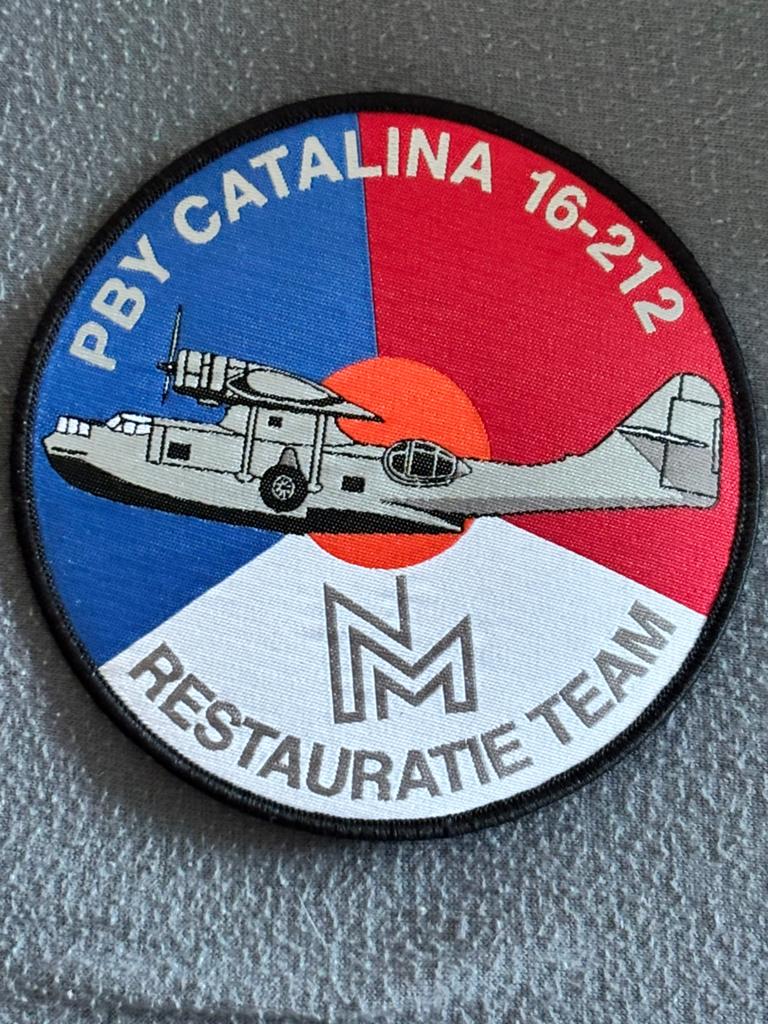 Embleem NM restauratie team pby catalina, Verzenden, Nieuw, Patch, Badge of Embleem