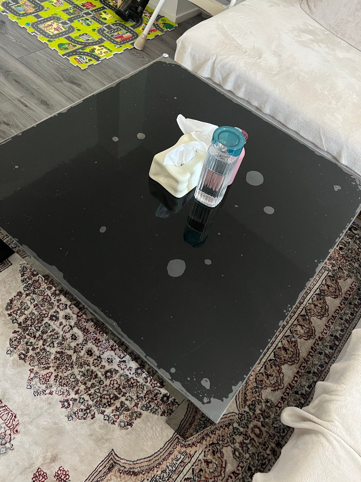 Zwarte tafel zo goed als nieuw 100x100, Ophalen, Zo goed als nieuw, Vierkant, 100 tot 150 cm