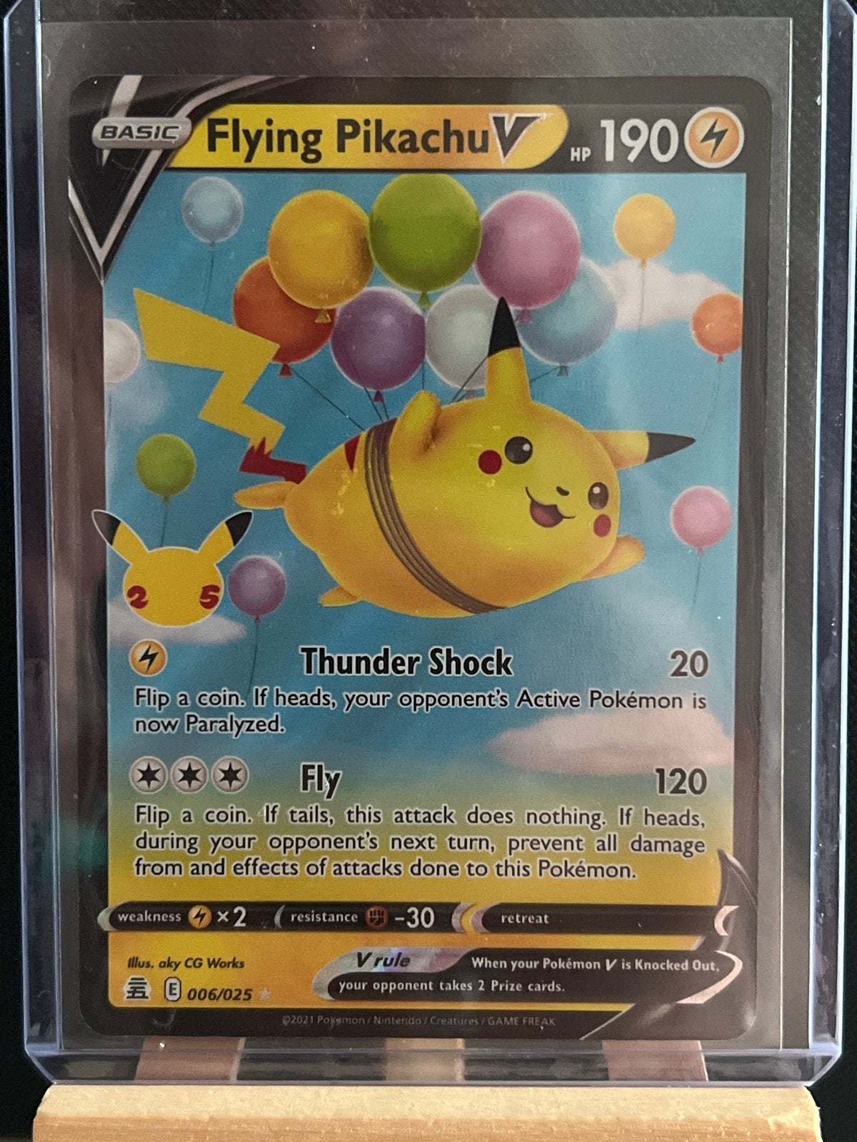 Flying Pikachu V Pokémon Kaart Celebrations 006/025, Ophalen of Verzenden, Zo goed als nieuw, Losse kaart