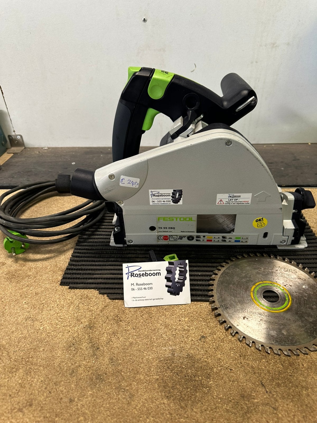 Festool invalzaag type TS 55EBQ  werkt zoals het hoort, Gebruikt, Www.festool.com, Ophalen of Verzenden, 30 tot 70 mm
