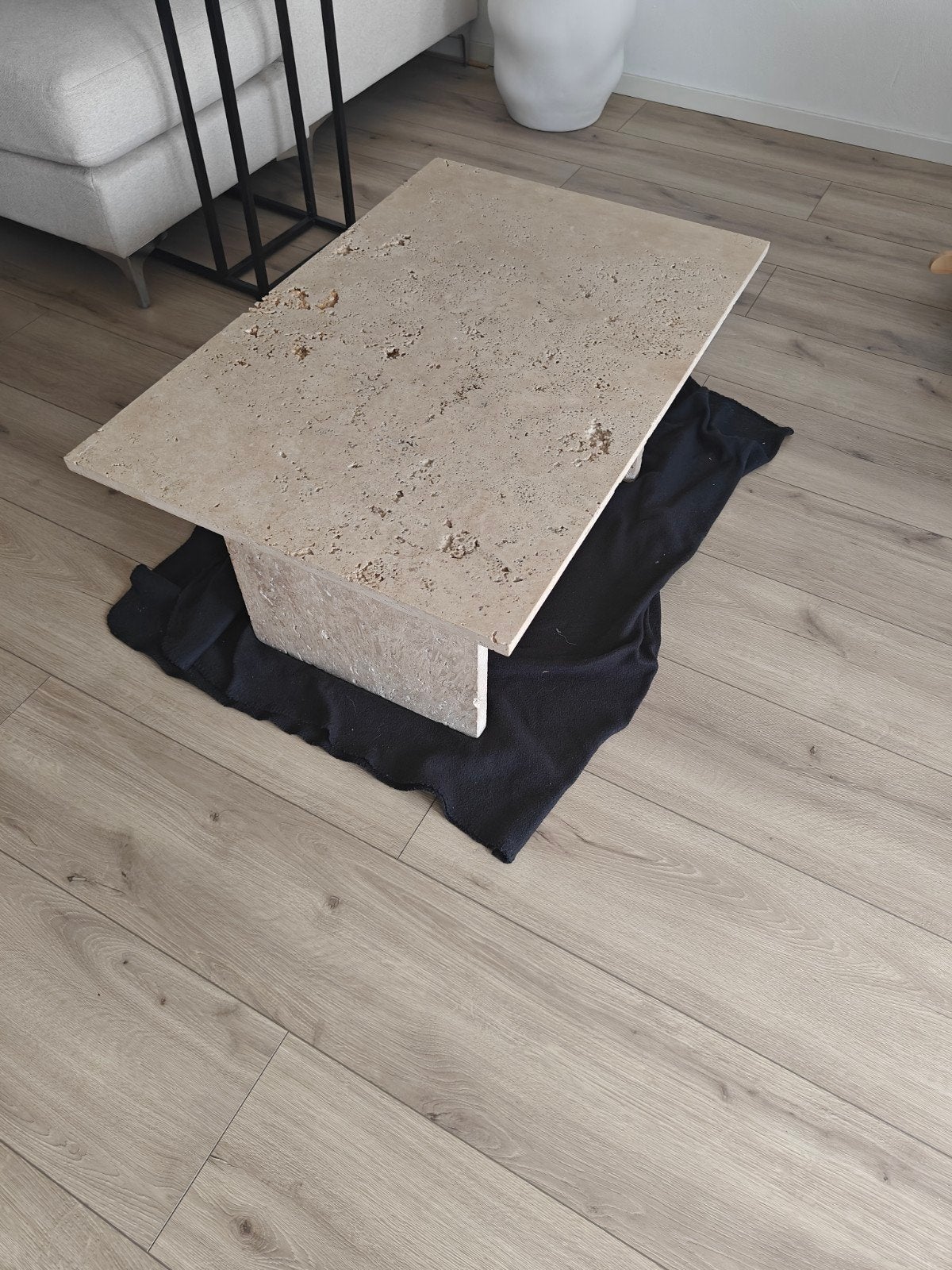 Travertin Salontafel - Beige Natuursteen dit weekend 100 eu, Ophalen, Overige materialen, 100 tot 150 cm, 50 tot 100 cm