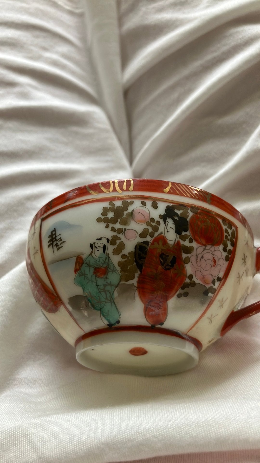 Kop- en schotel Japans eierschaal porcelein., Antiek en Kunst, Ophalen of Verzenden