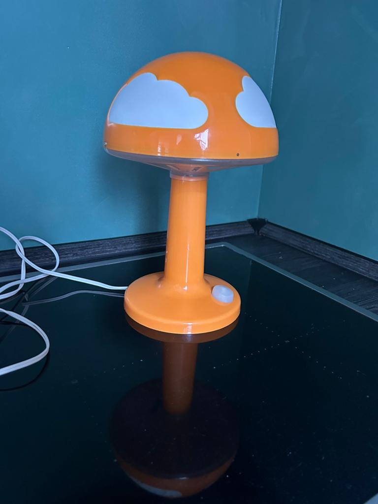 Skojig oranje wolkenlamp vintage, Kunststof, Vintage, Ophalen of Verzenden, Zo goed als nieuw