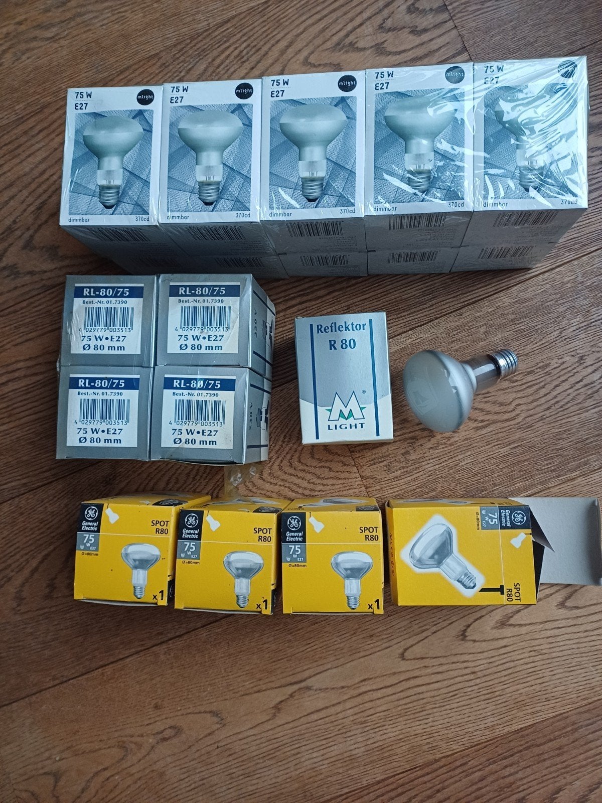 20x Reflectorlampen gloeilampen R80 75 Watt, Ophalen of Verzenden, Nieuw, E27 (groot), Gloeilamp