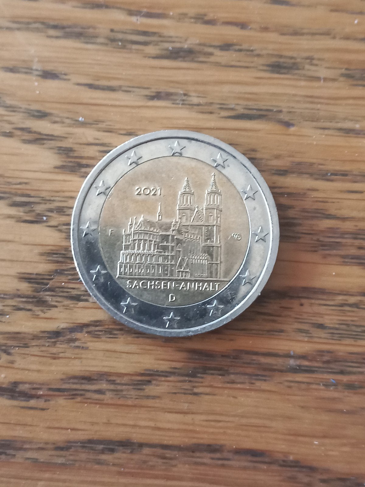 2 Euro munt 2021 - Saksen-Anhalt (Duitsland), Postzegels en Munten, Verzenden, Duitsland, 2 euro, Losse munt