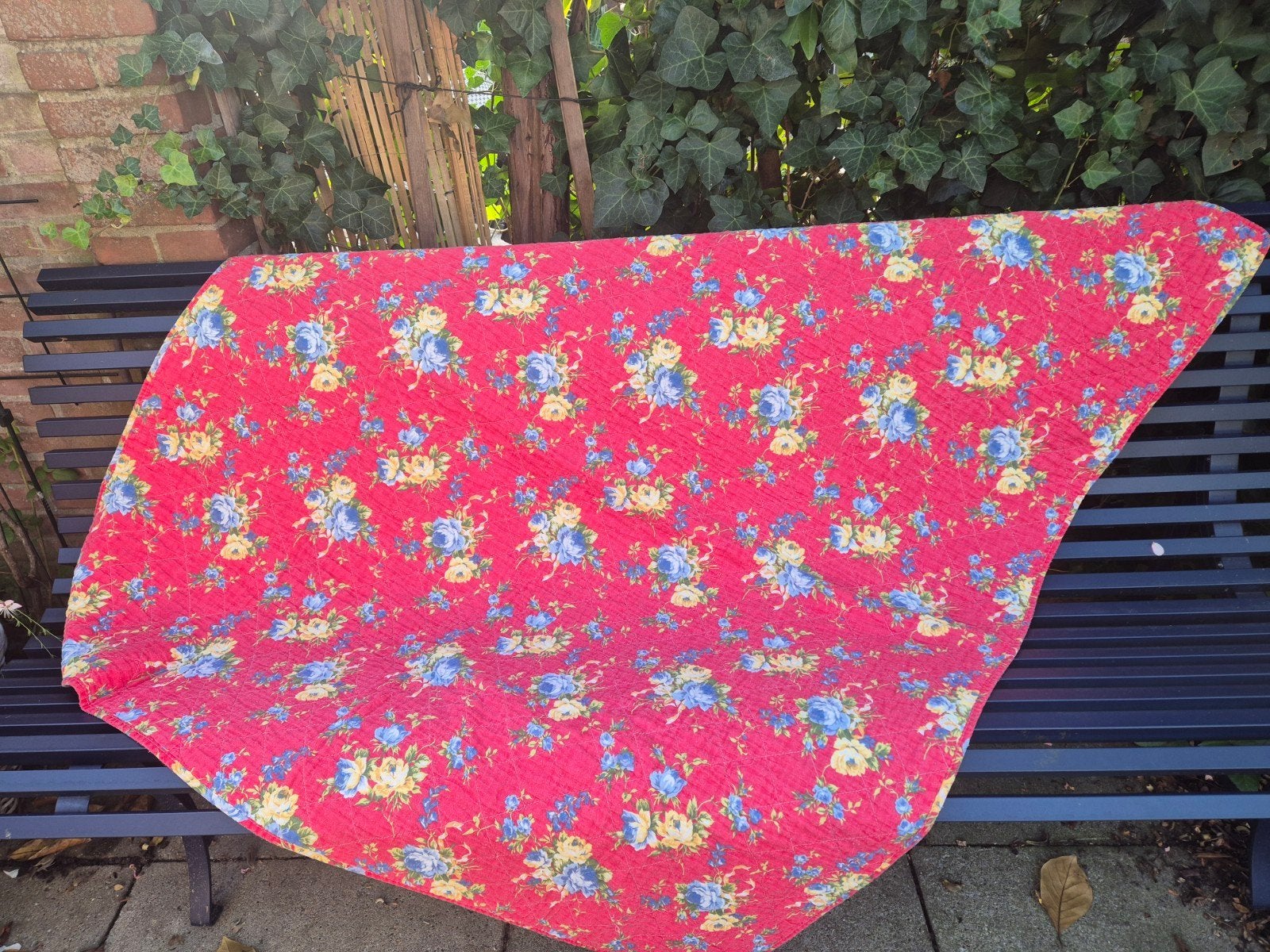 Doorgestikte zomerdeken, Huis en Inrichting, Vintage, Meerkleurig, Ophalen of Verzenden, Zo goed als nieuw