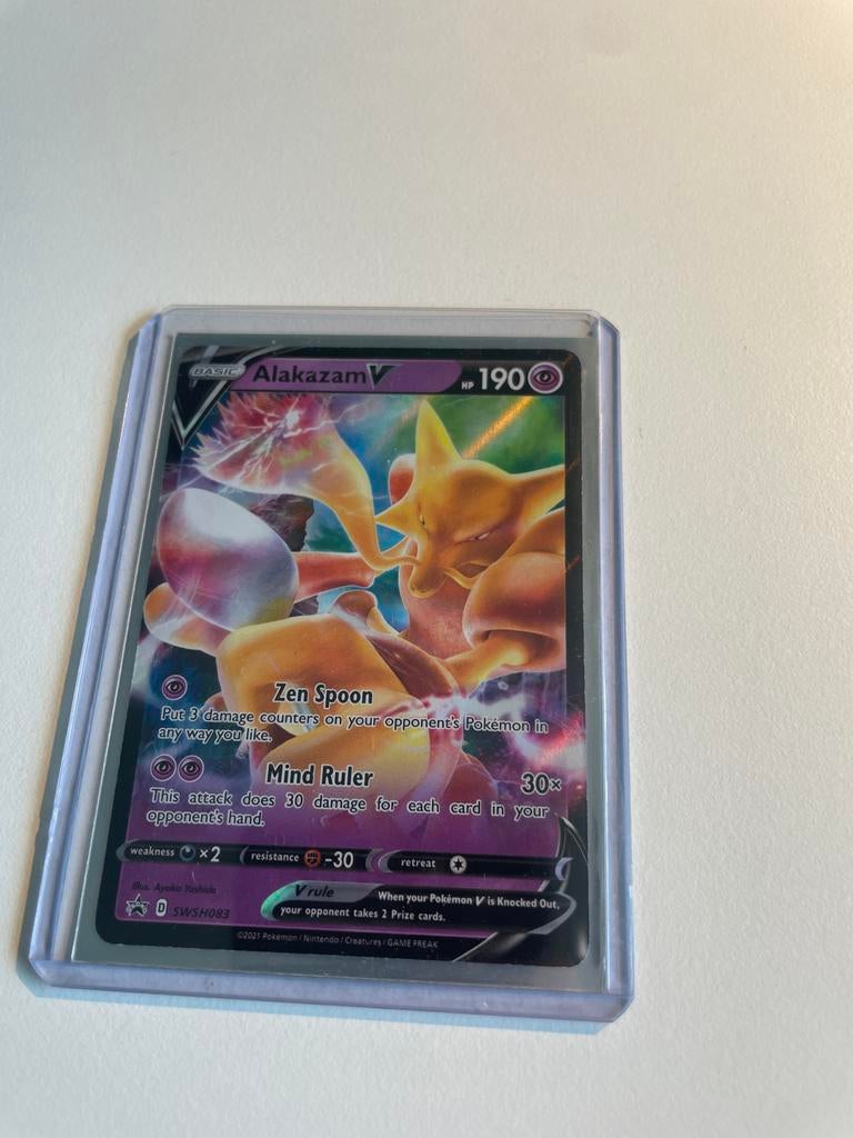 Pokémon Alakazam V kaart, Verzenden, Gebruikt, Losse kaart, Foil