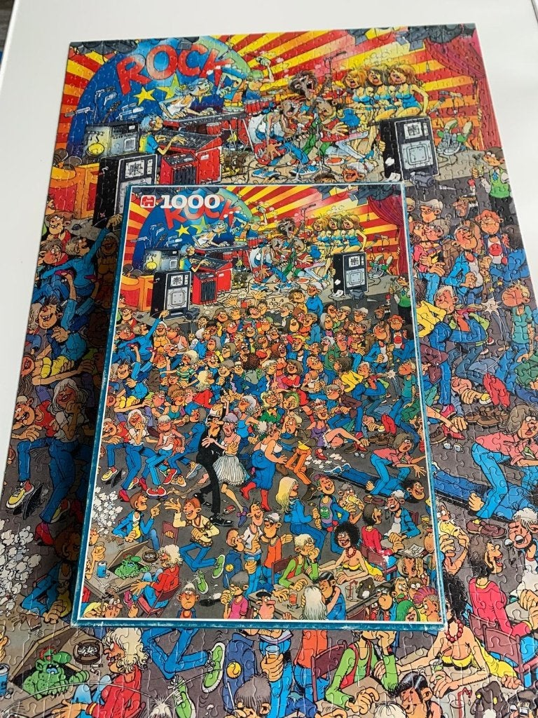 jan van haasteren ; rock around the clock, Ophalen, 500 t/m 1500 stukjes, Gebruikt, Legpuzzel