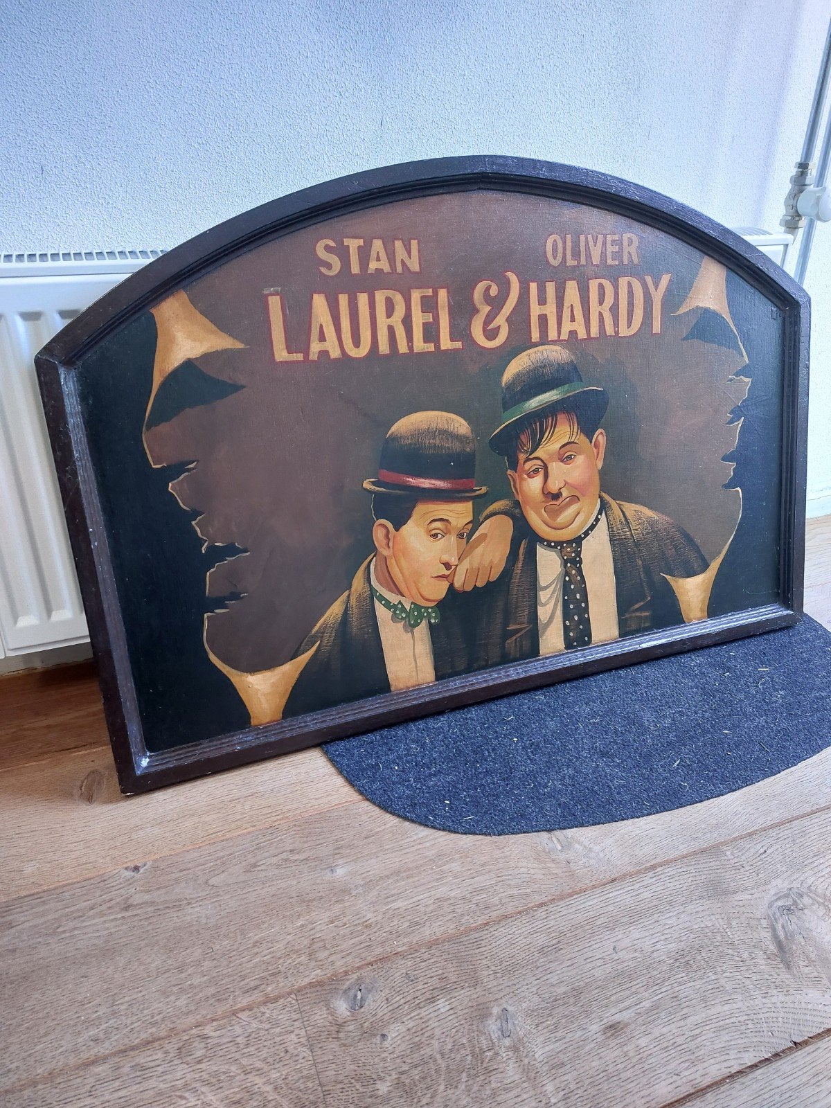Laurel & Hardy wandbord., Ophalen, Gebruikt, Hout, Decoratieobject