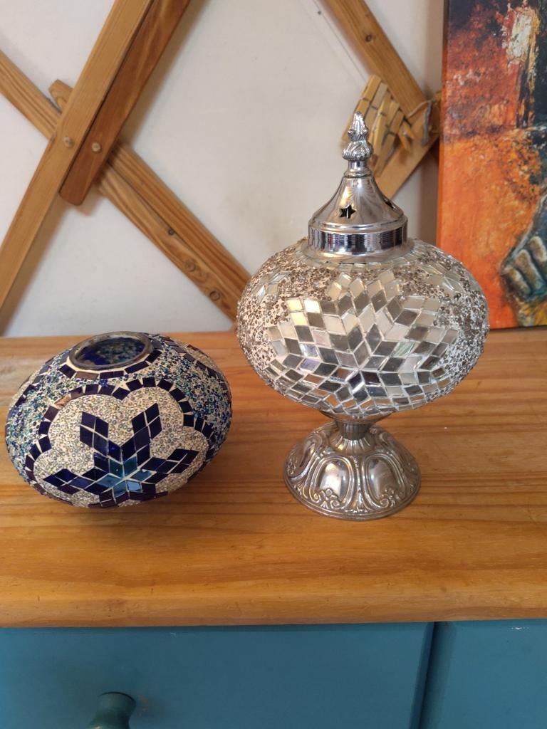 Turkse mozaïek lampen set - sfeervolle verlichting, Ophalen of Verzenden, Gebruikt, Turks, Oosters, Mozaïek