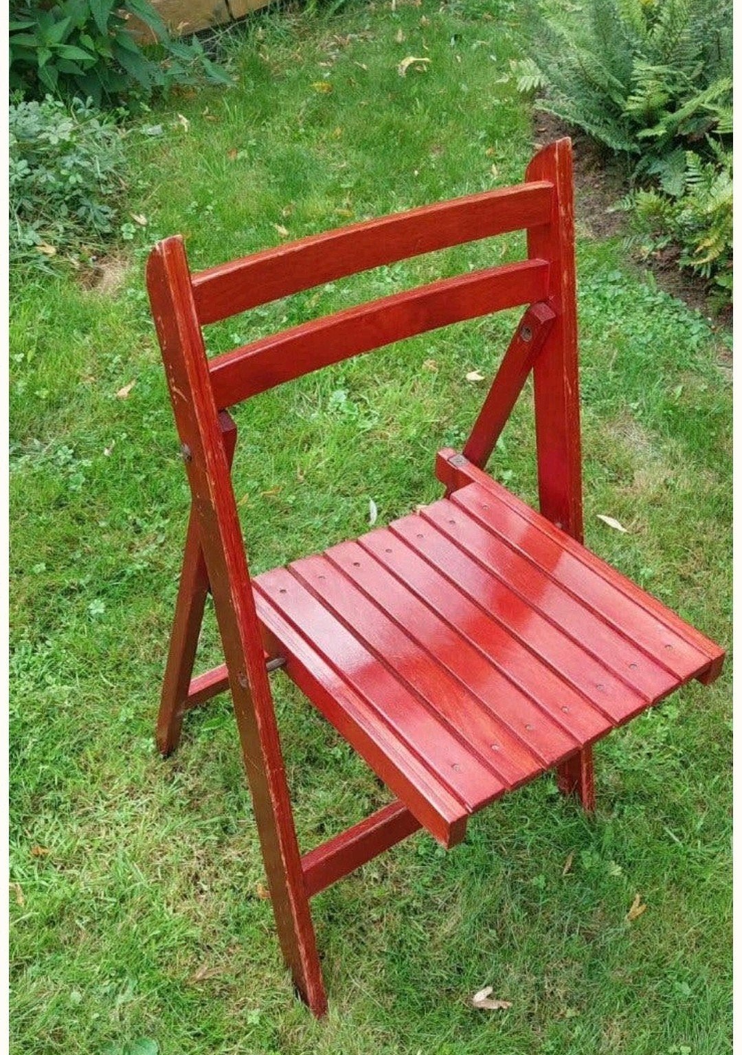 16 Vintage Houten Klapstoelen + Transportkar, Ophalen