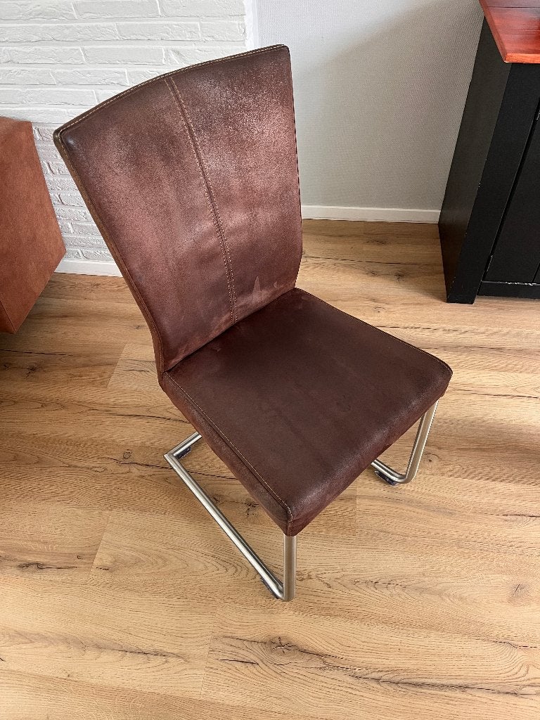6 stuks eetkamerstoelen, Ophalen, Gebruikt, Bruin, Vijf, Zes of meer stoelen