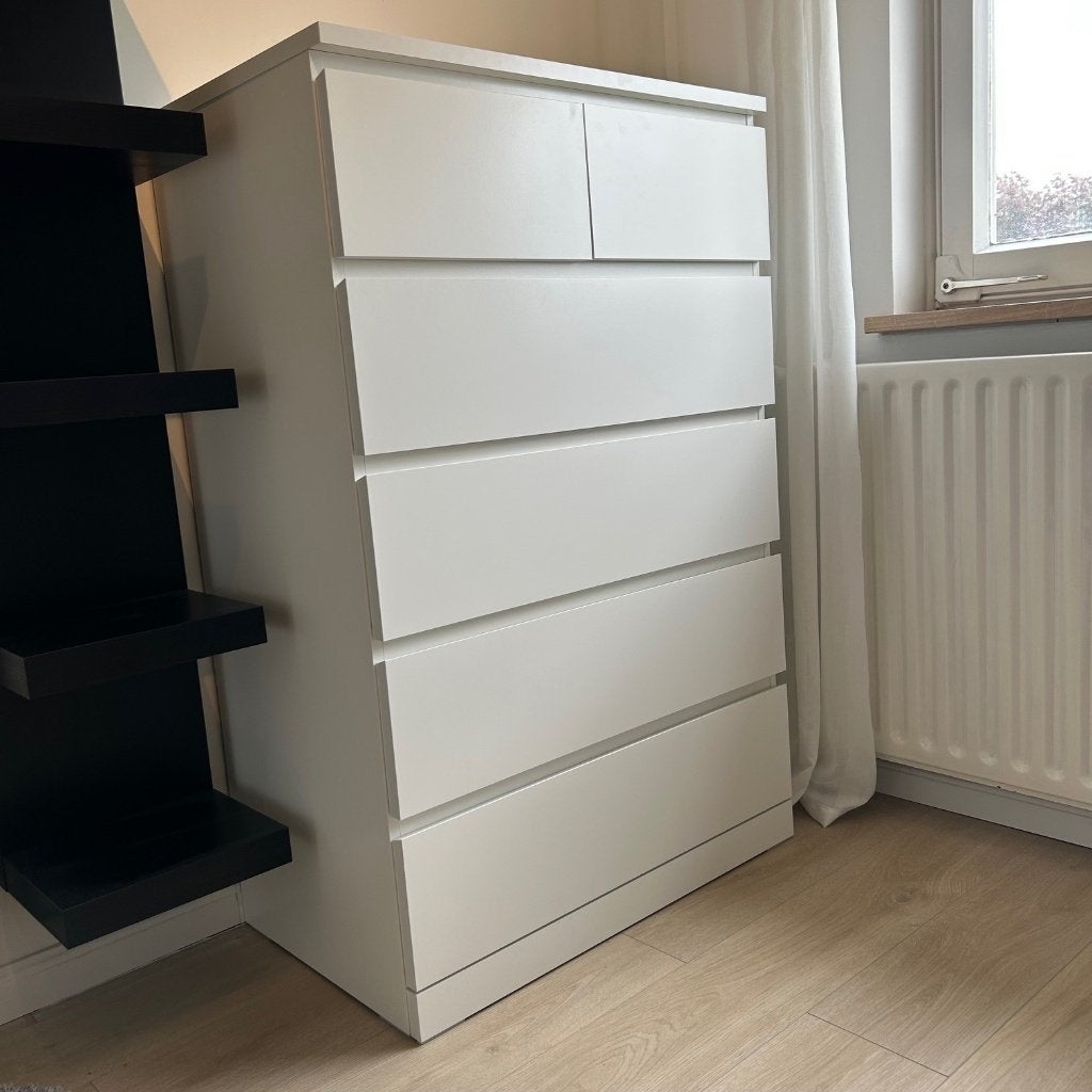 IKEA Malm ladekast | 6 lades | wit, Ophalen, 5 laden of meer, 100 tot 150 cm, 50 tot 100 cm