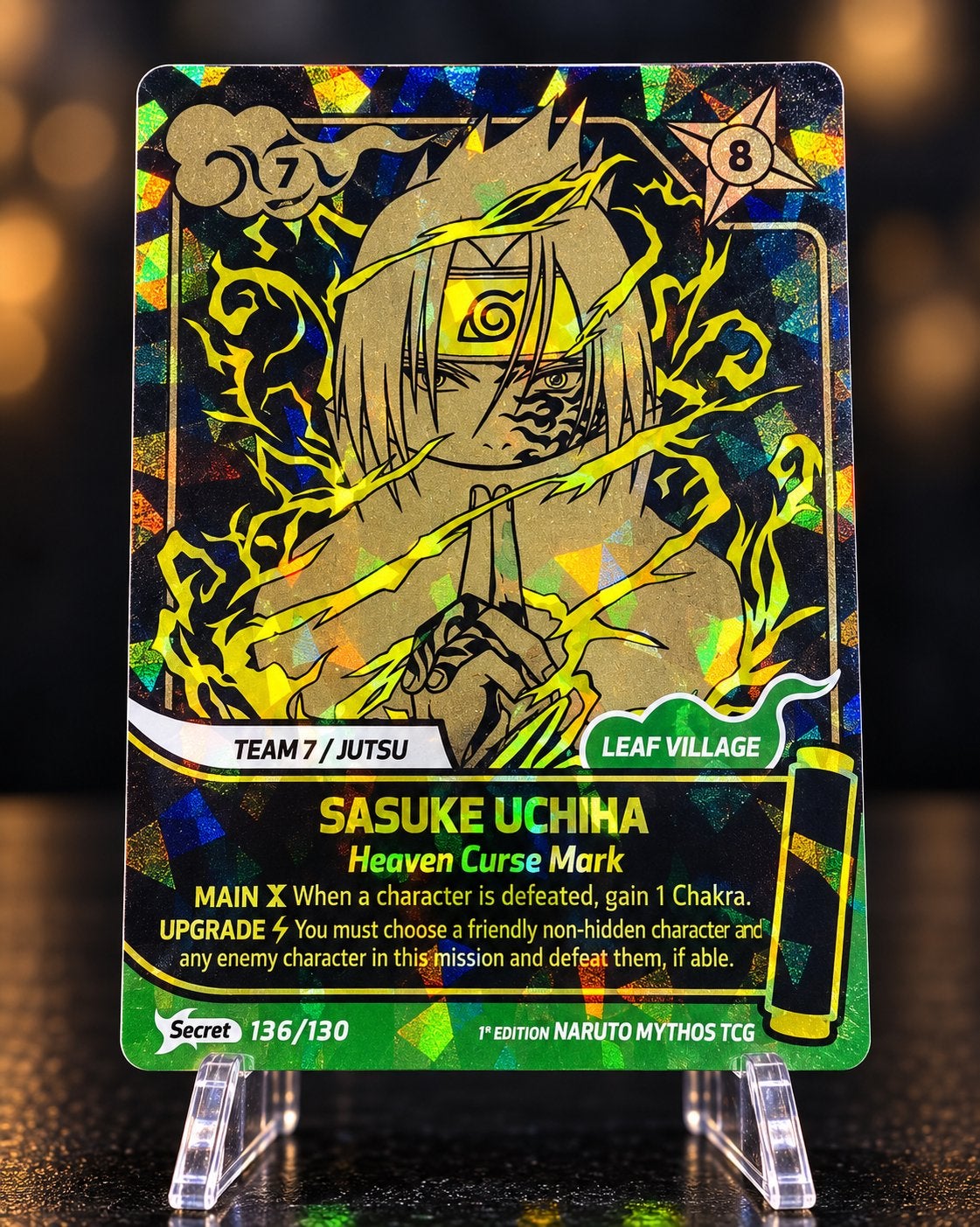 Naruto Mythos TCG Sasuke Uchiha Heaven Curse Mark Secret, Verzamelen, Ophalen of Verzenden, Zo goed als nieuw