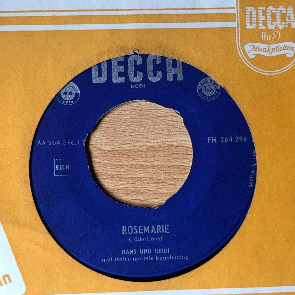 1959	Hans Und Heidi		Rosemarie, Originele persing, 7 inch, Ophalen of Verzenden, Zo goed als nieuw