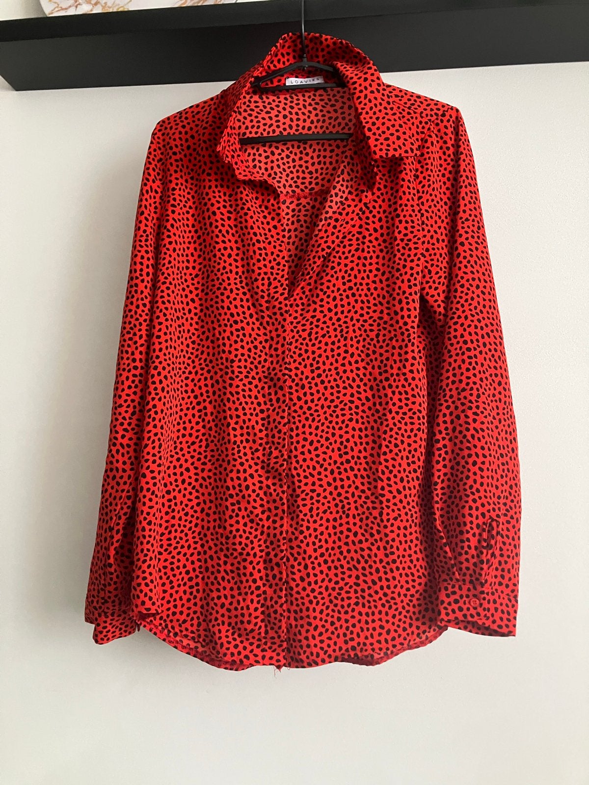 Loavies rode blouse met zwarte stippen - Maat S, Ophalen of Verzenden, Gedragen, Maat 36 (S), Rood